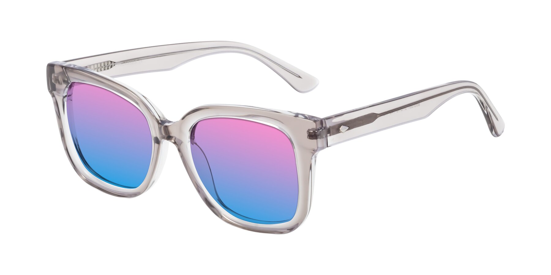 Angle of Bourbon in Transparent Gray with Pink / Blue Gradient Lenses