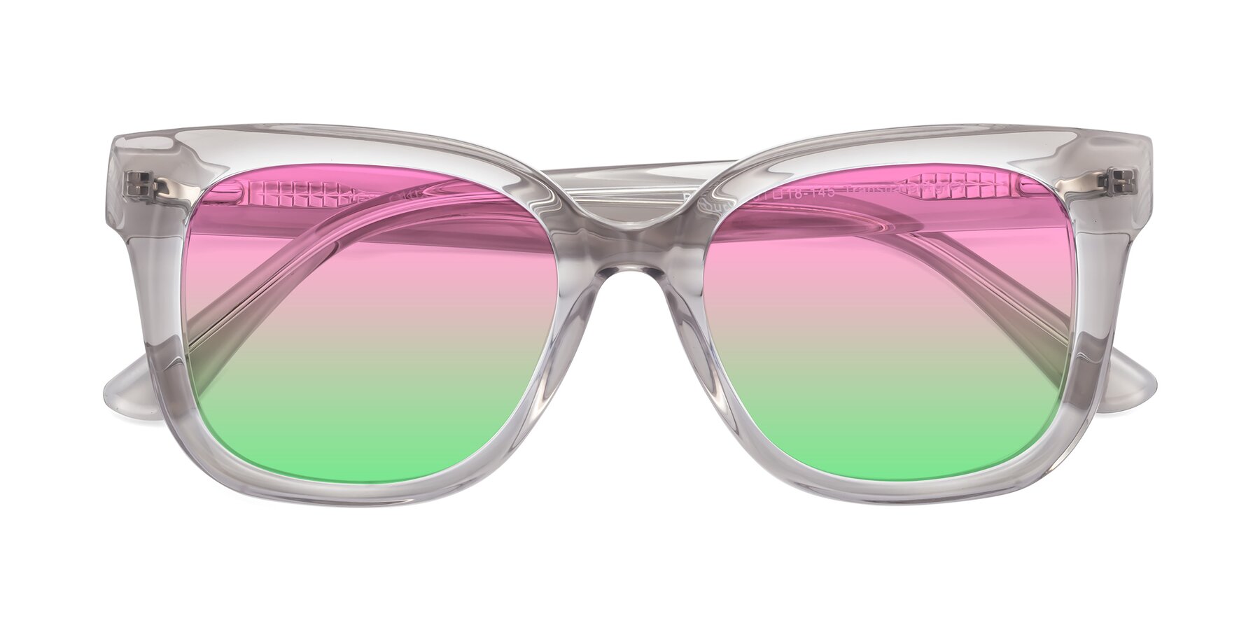 Folded Front of Bourbon in Transparent Gray with Pink / Green Gradient Lenses