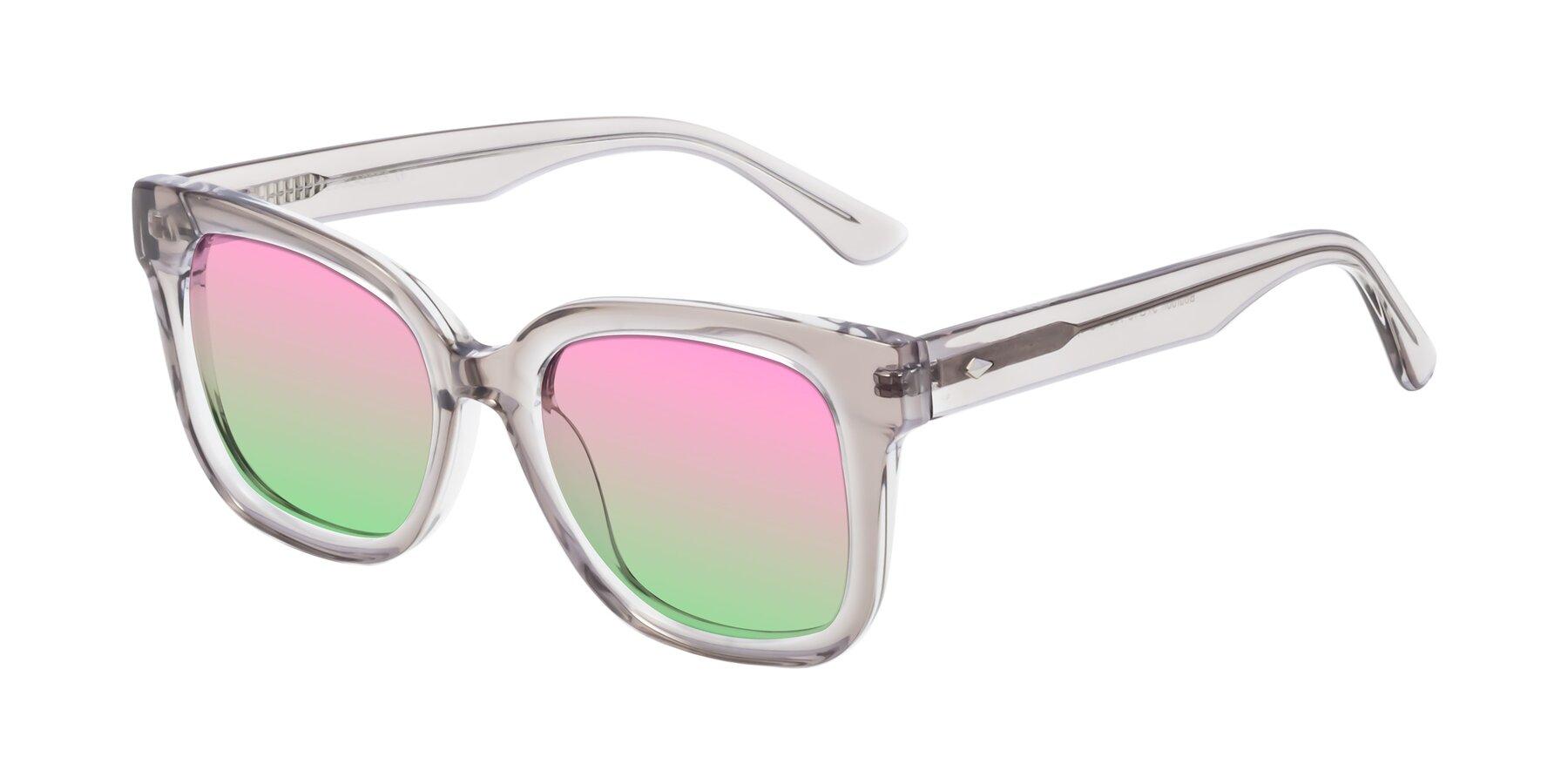 Angle of Bourbon in Transparent Gray with Pink / Green Gradient Lenses