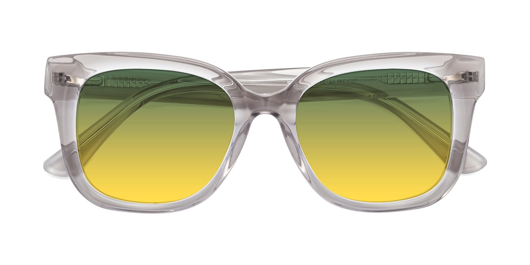 Folded Front of Bourbon in Transparent Gray with Green / Yellow Gradient Lenses