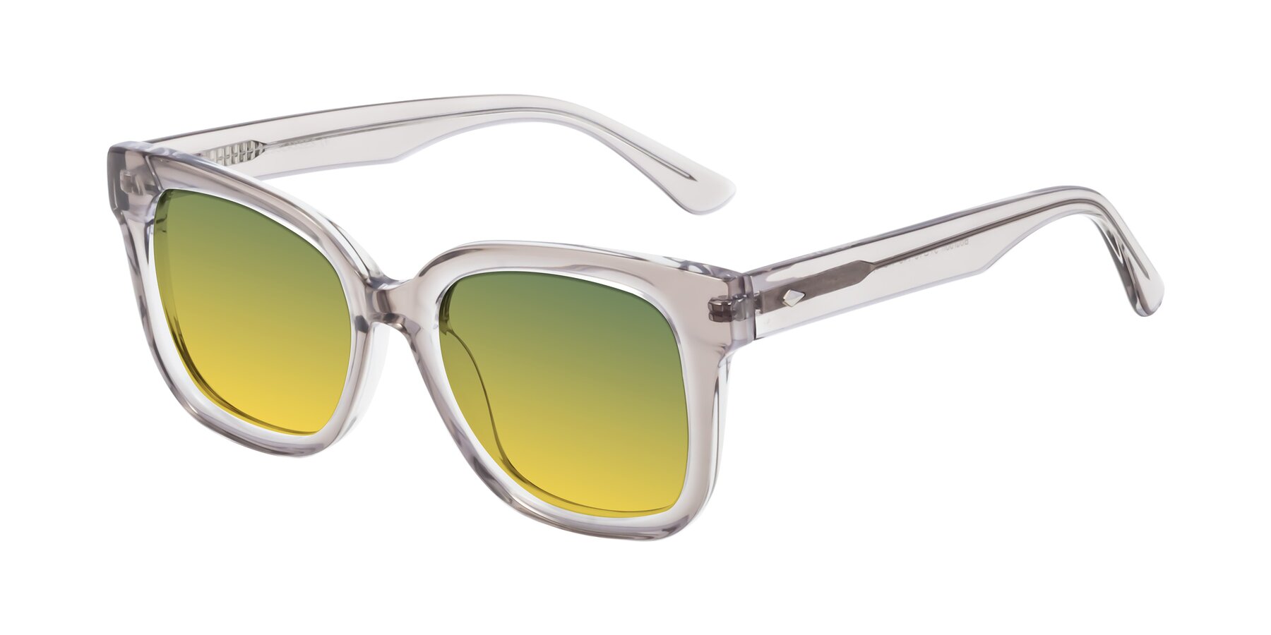 Angle of Bourbon in Transparent Gray with Green / Yellow Gradient Lenses