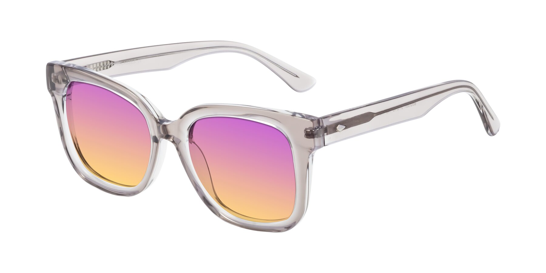 Angle of Bourbon in Transparent Gray with Purple / Yellow Gradient Lenses