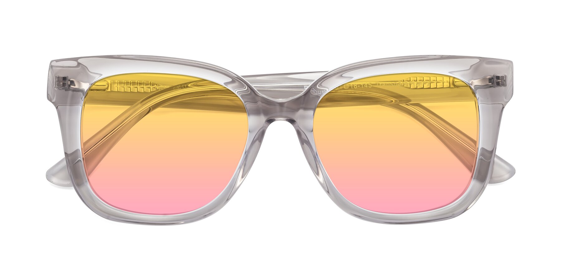 Folded Front of Bourbon in Transparent Gray with Yellow / Pink Gradient Lenses