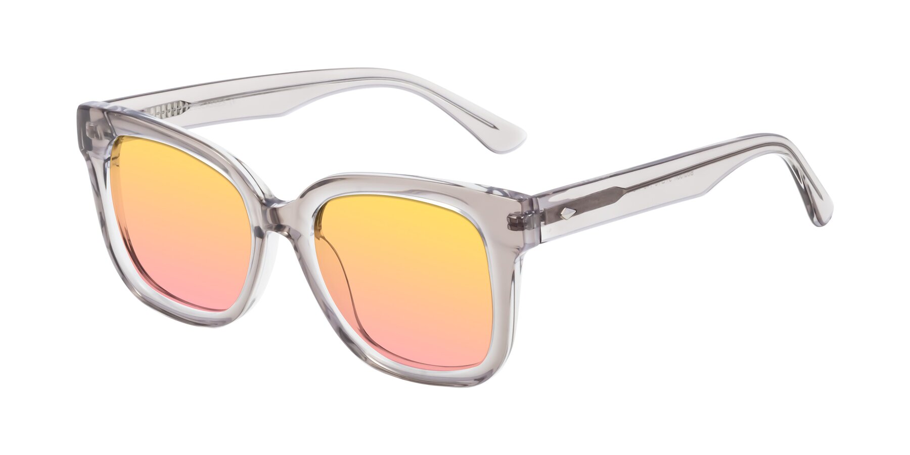 Angle of Bourbon in Transparent Gray with Yellow / Pink Gradient Lenses