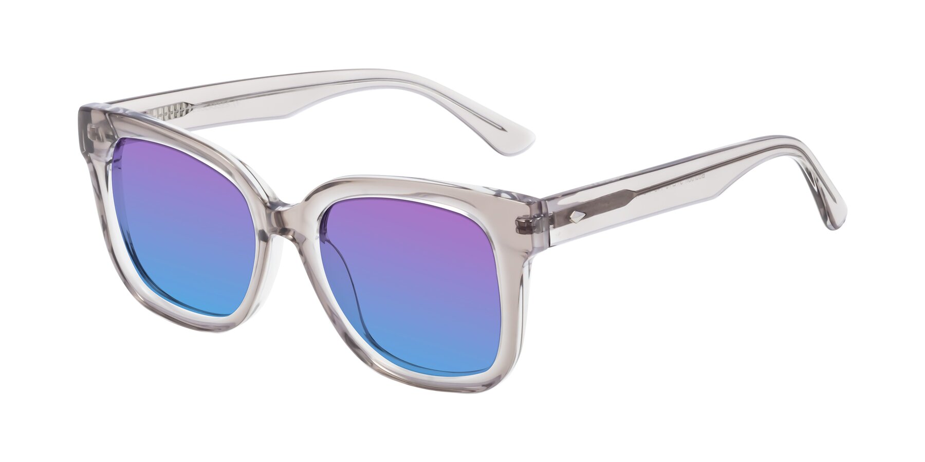 Angle of Bourbon in Transparent Gray with Purple / Blue Gradient Lenses