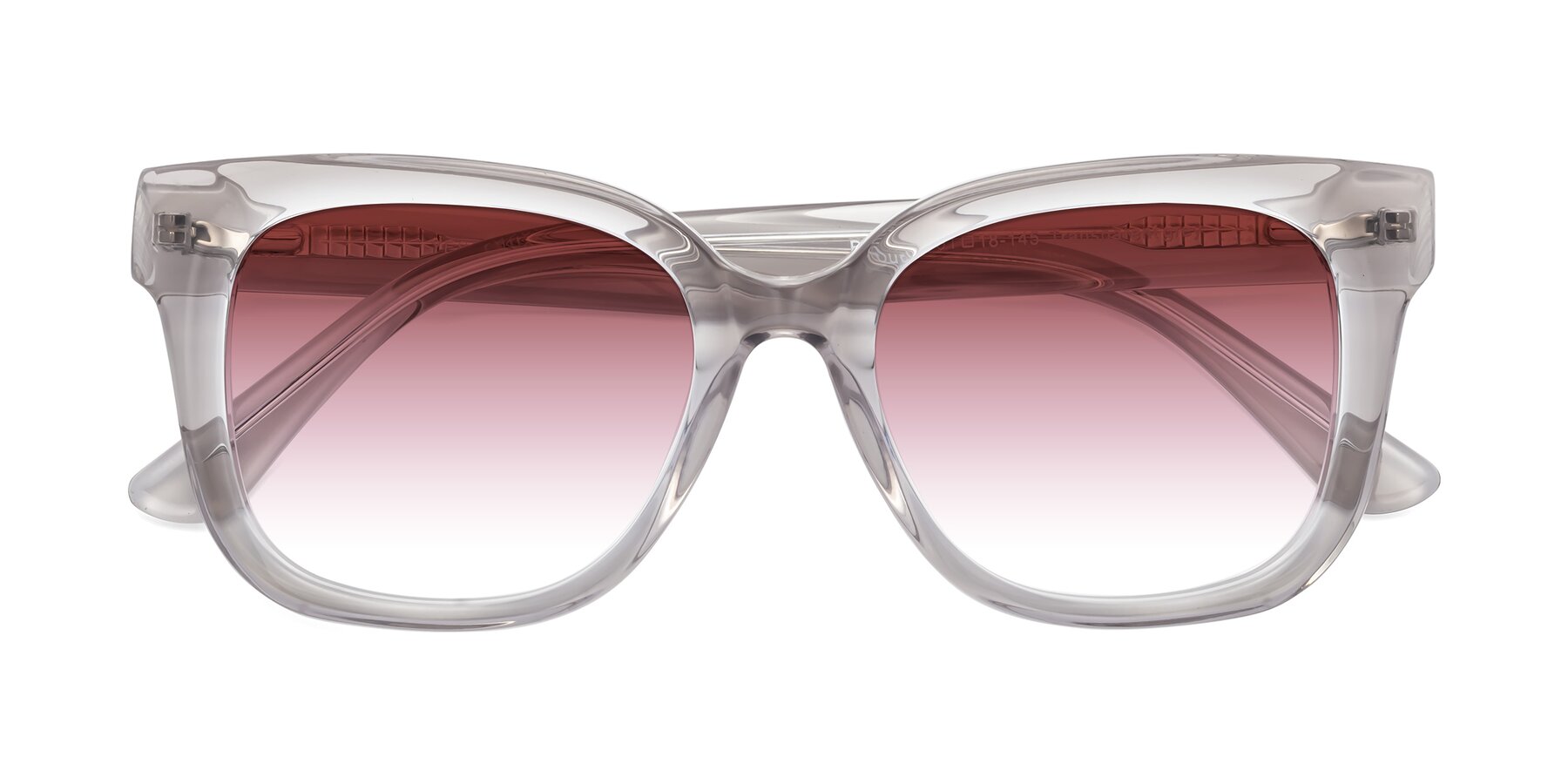 Folded Front of Bourbon in Transparent Gray with Garnet Gradient Lenses