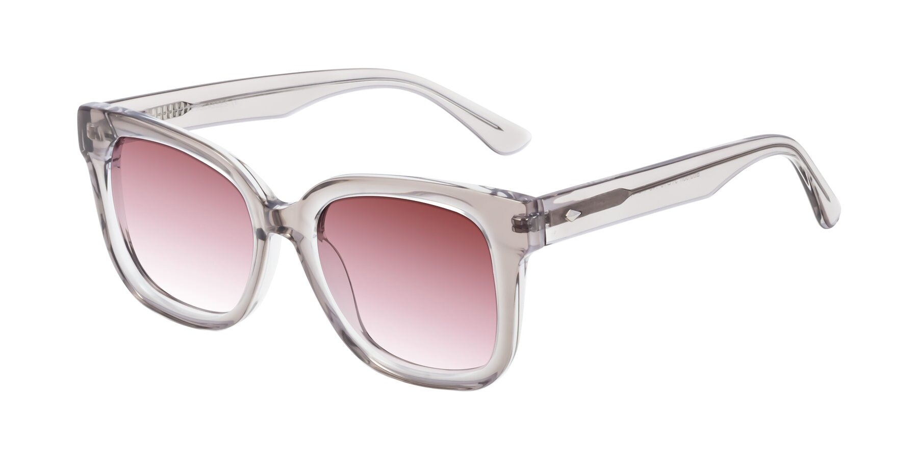 Angle of Bourbon in Transparent Gray with Garnet Gradient Lenses