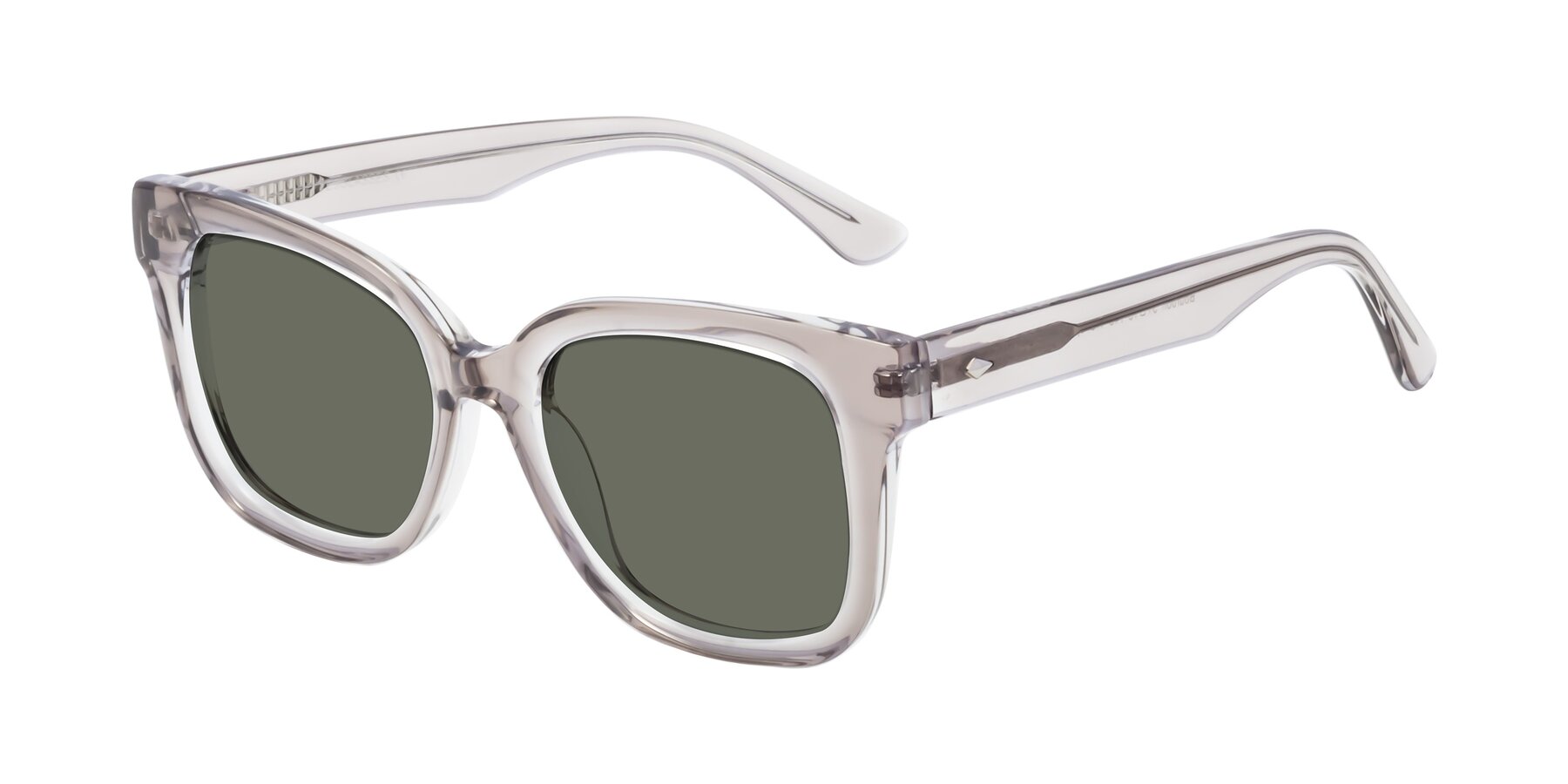 Angle of Bourbon in Transparent Gray with Gray Polarized Lenses