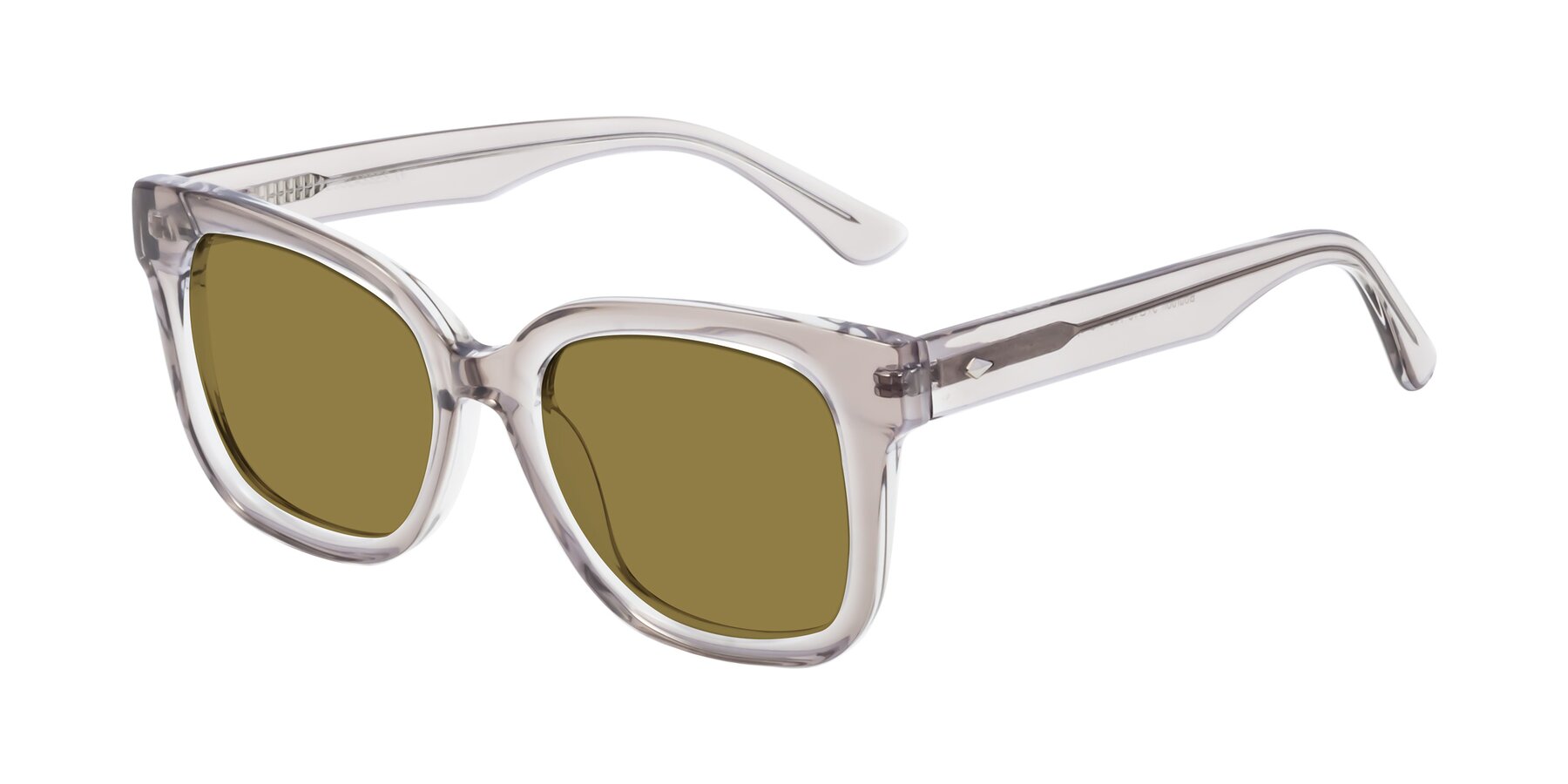 Angle of Bourbon in Transparent Gray with Brown Polarized Lenses