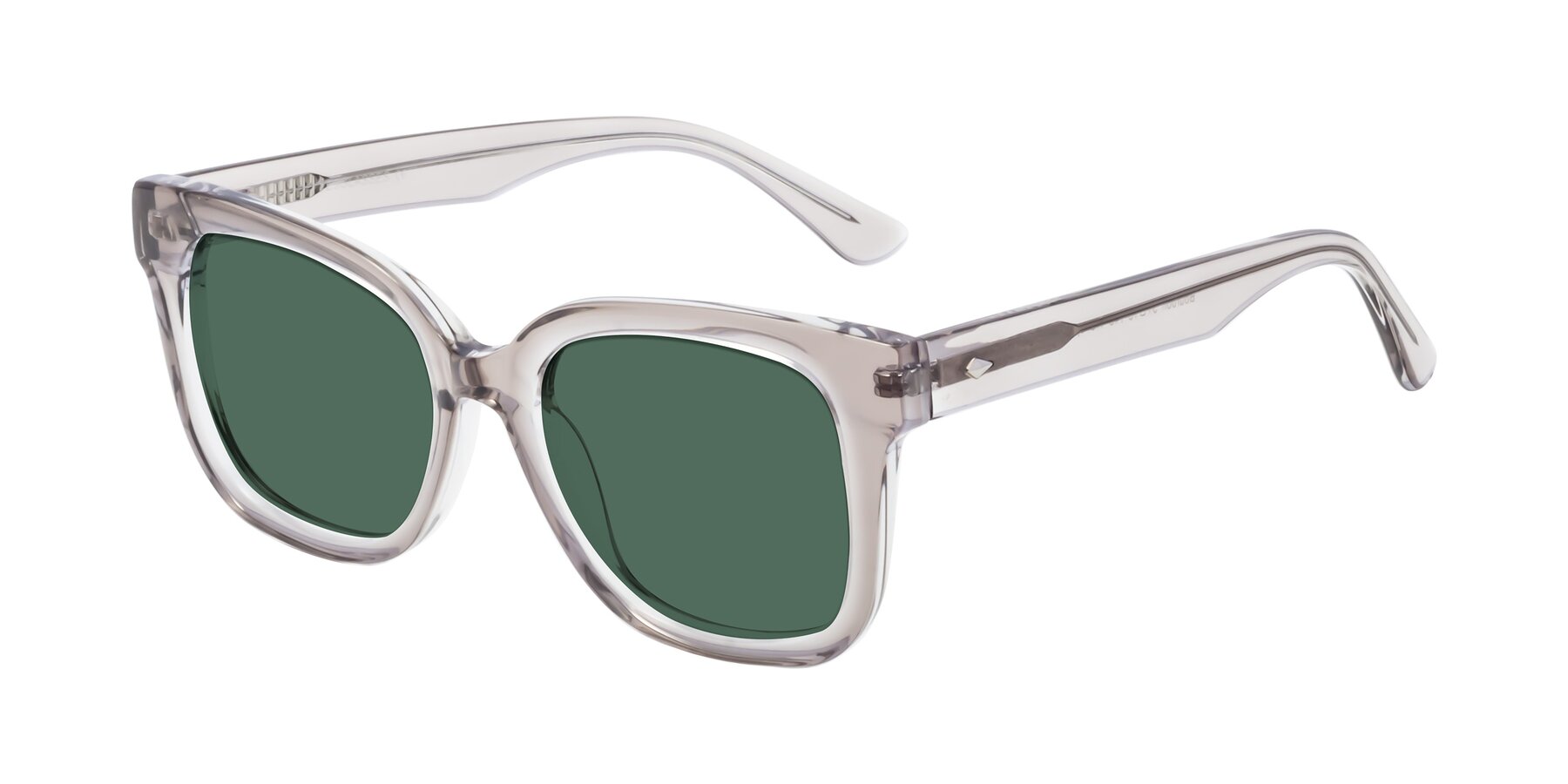 Angle of Bourbon in Transparent Gray with Green Polarized Lenses
