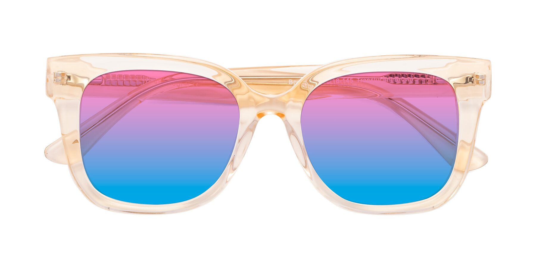 Folded Front of Bourbon in Translucent Brown with Pink / Blue Gradient Lenses