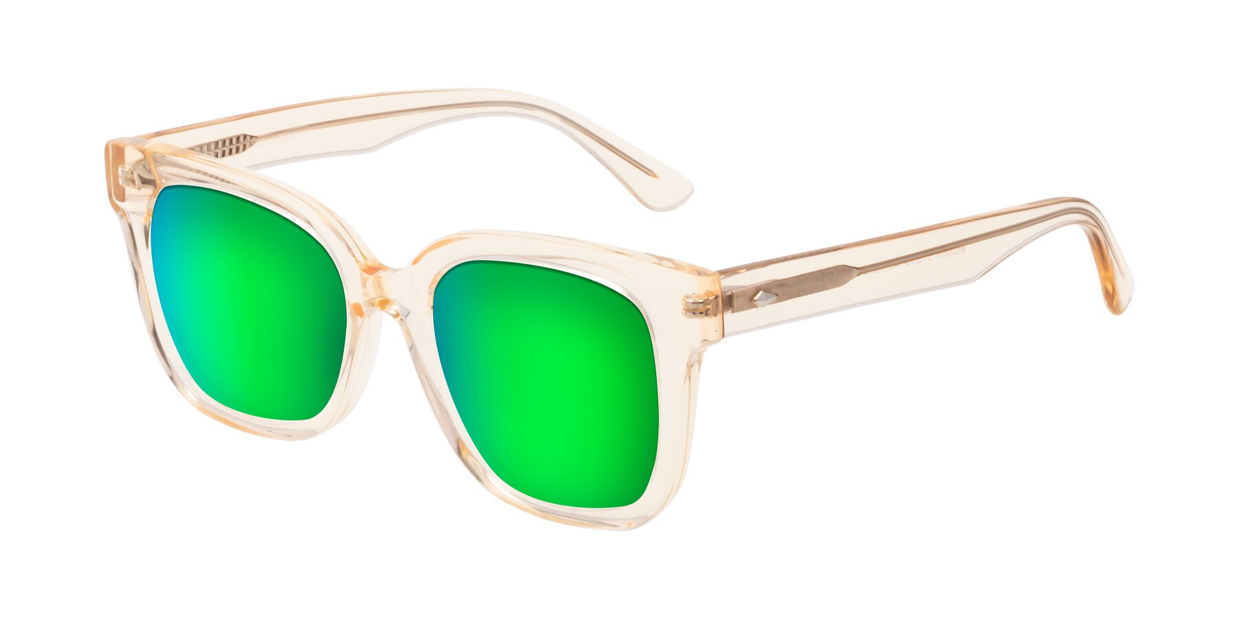 Angle of Bourbon in Translucent Brown with Green Mirrored Lenses