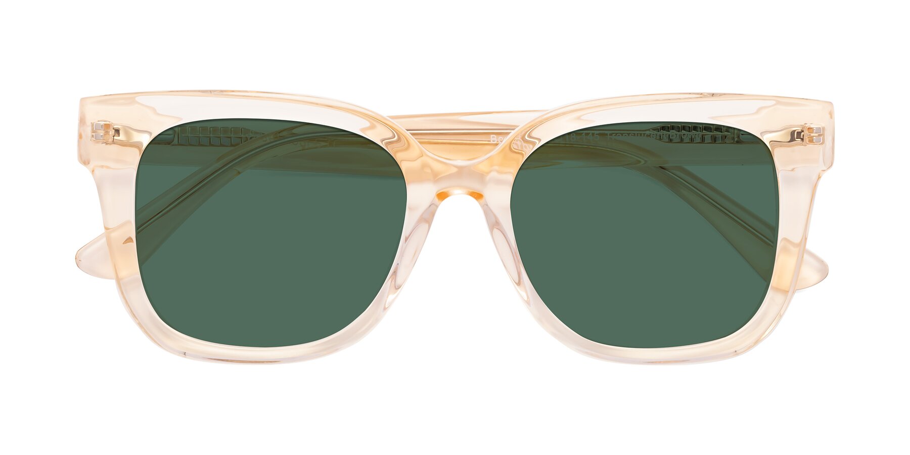 Folded Front of Bourbon in Translucent Brown with Green Polarized Lenses