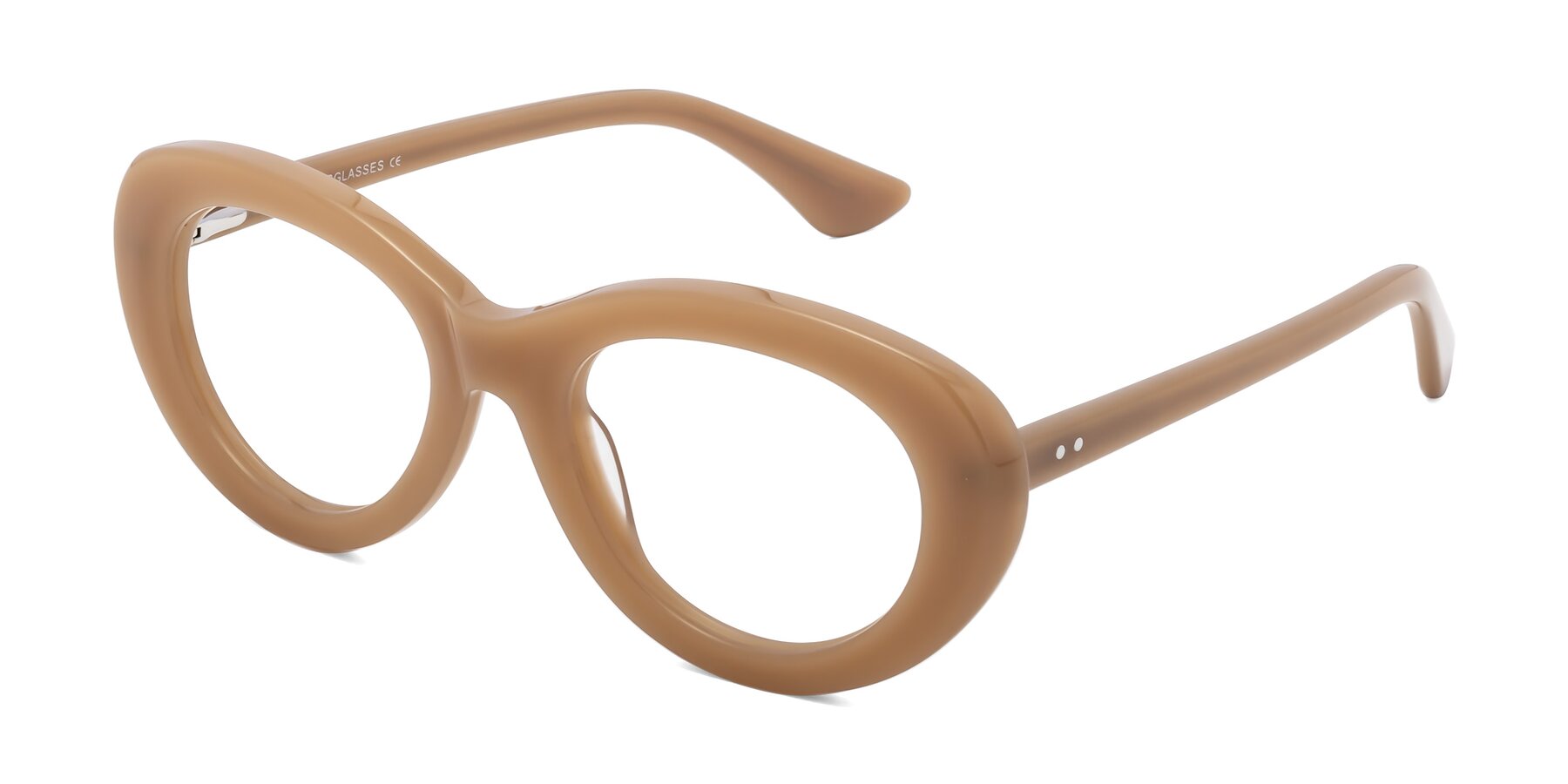 Angle of Taffeta in Brown with Clear Reading Eyeglass Lenses