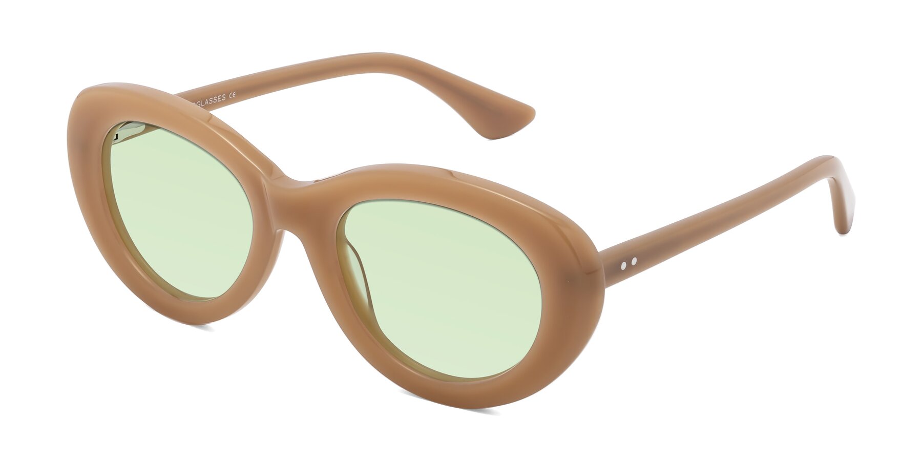 Angle of Taffeta in Brown with Light Green Tinted Lenses