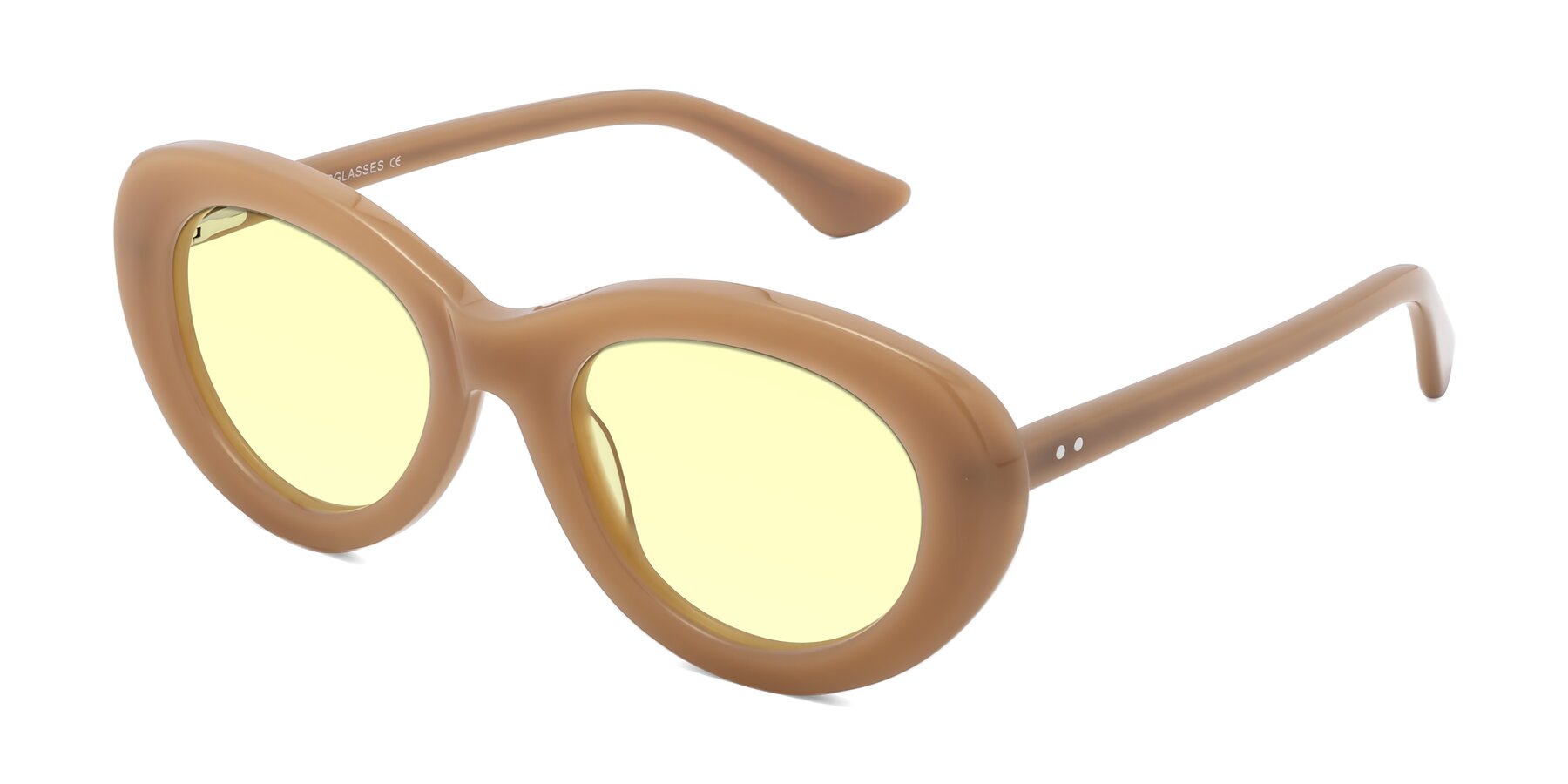 Angle of Taffeta in Brown with Light Yellow Tinted Lenses