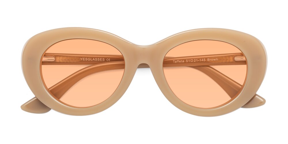 Brown Oval TINTED Sunglasses main image 1