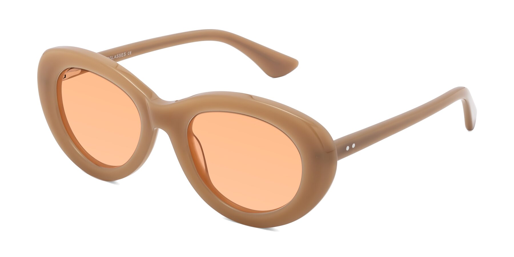 Angle of Taffeta in Brown with Light Orange Tinted Lenses