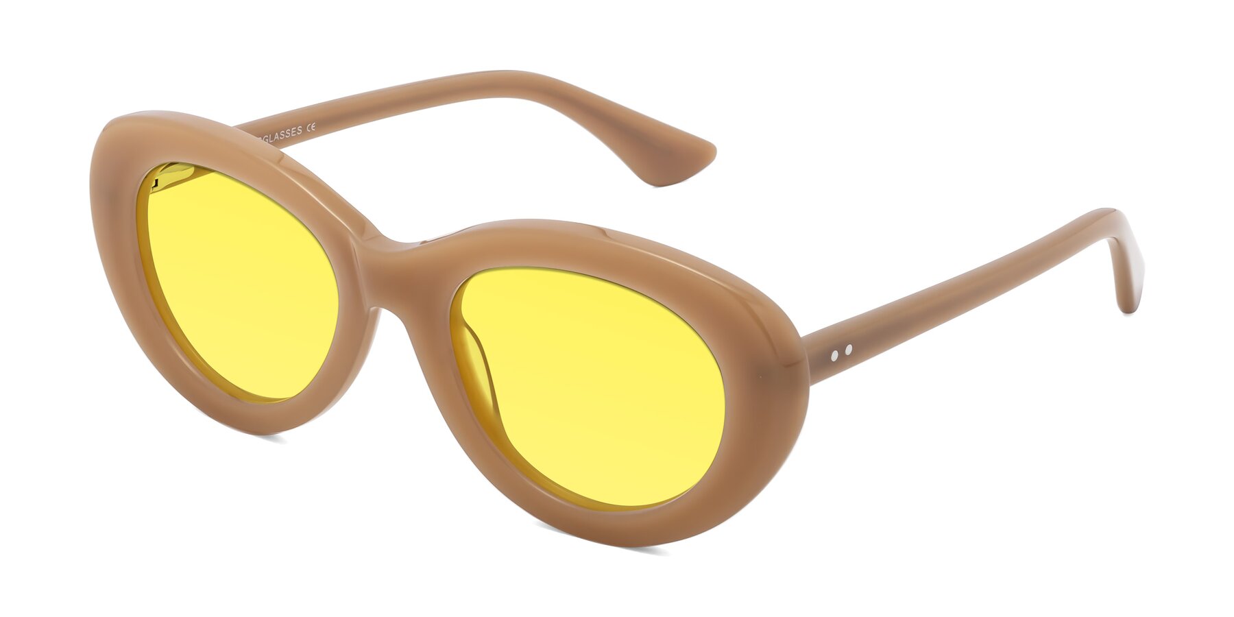 Angle of Taffeta in Brown with Medium Yellow Tinted Lenses