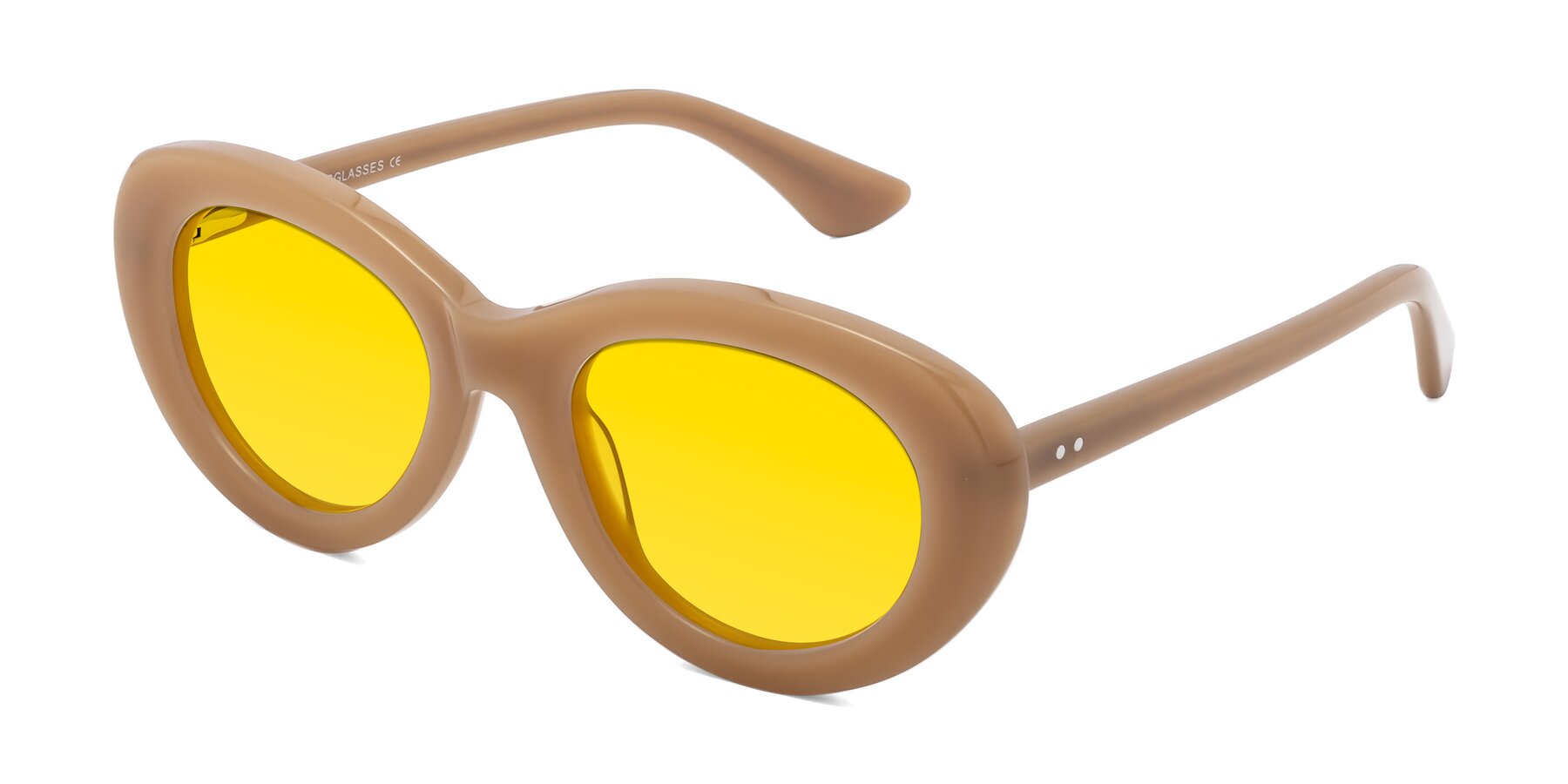Angle of Taffeta in Brown with Yellow Tinted Lenses