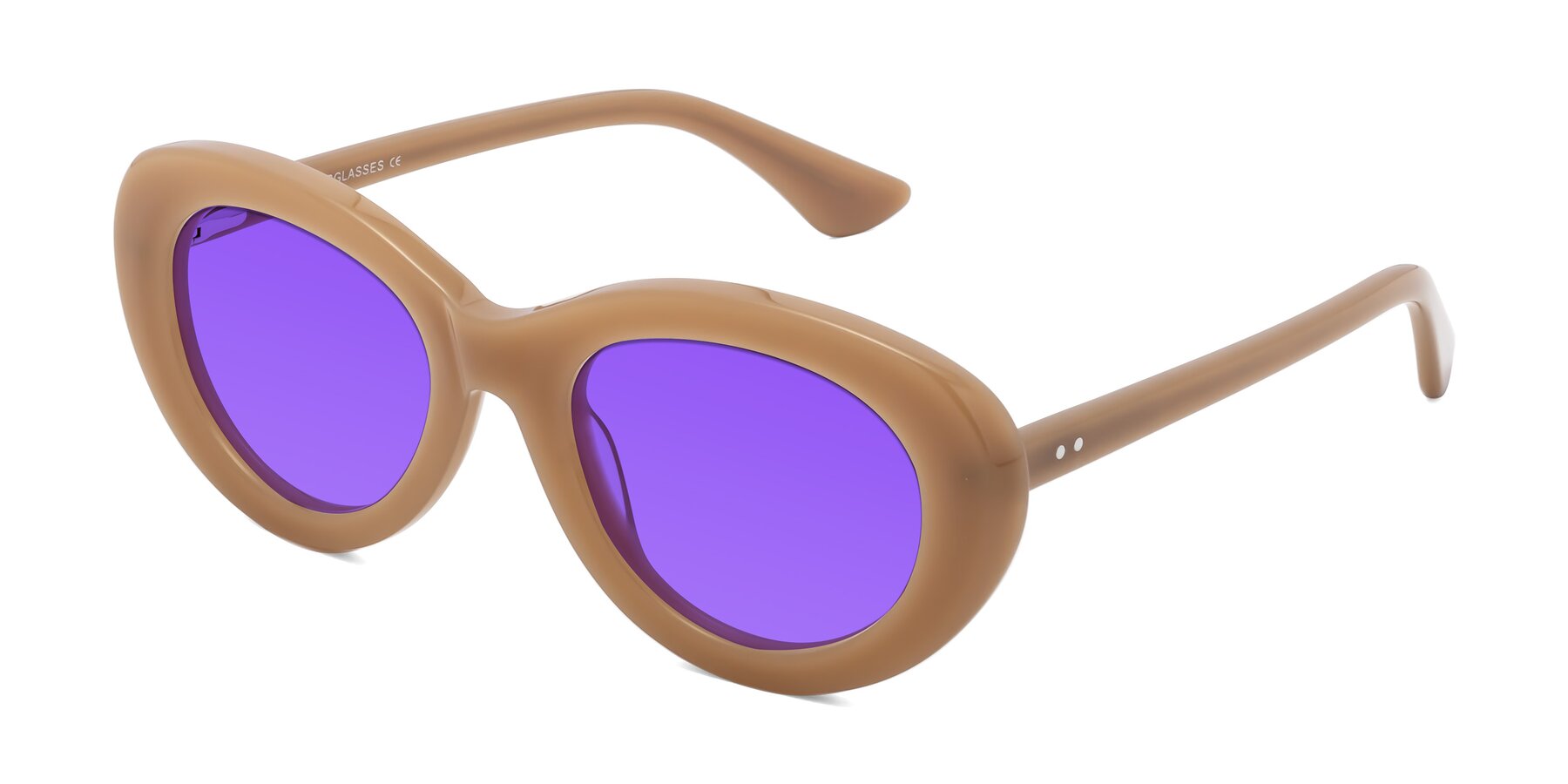 Angle of Taffeta in Brown with Purple Tinted Lenses