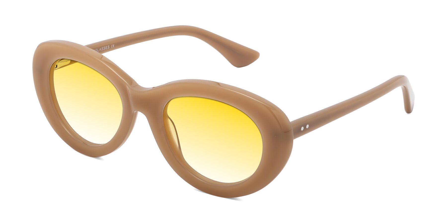 Angle of Taffeta in Brown with Yellow Gradient Lenses