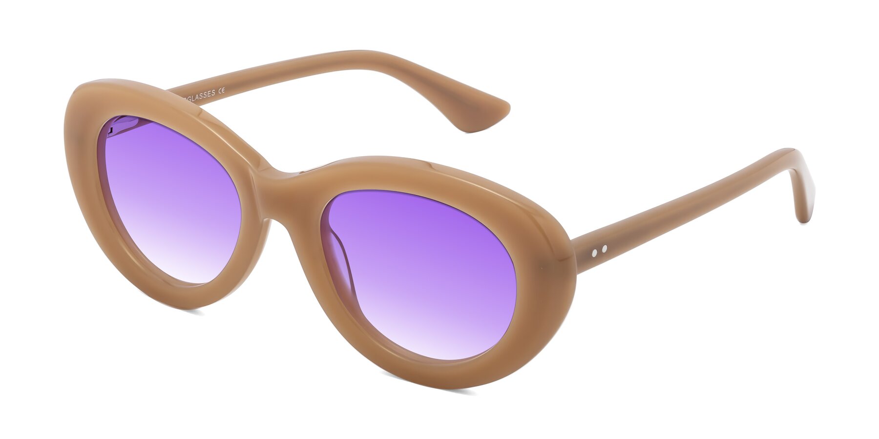 Angle of Taffeta in Brown with Purple Gradient Lenses