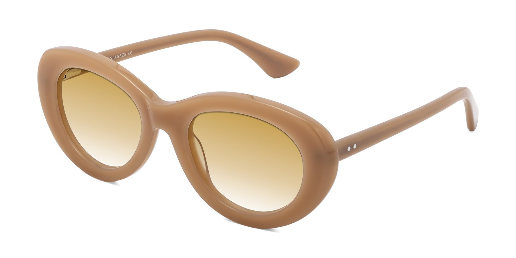 Angle of Taffeta in Brown with Champagne Gradient Lenses