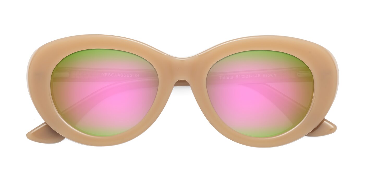 Taffeta - Brown Flash Mirrored Sunglasses