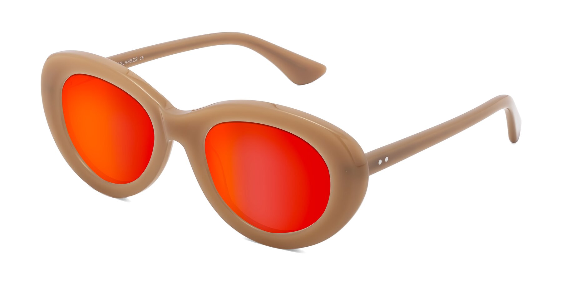 Angle of Taffeta in Brown with Red Gold Mirrored Lenses