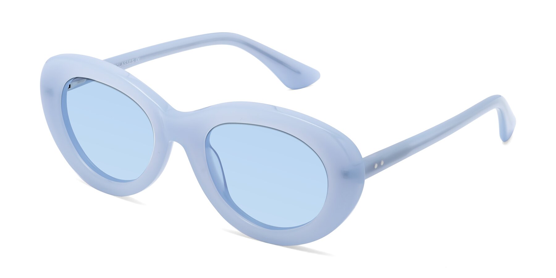 Angle of Taffeta in Blue with Light Blue Tinted Lenses