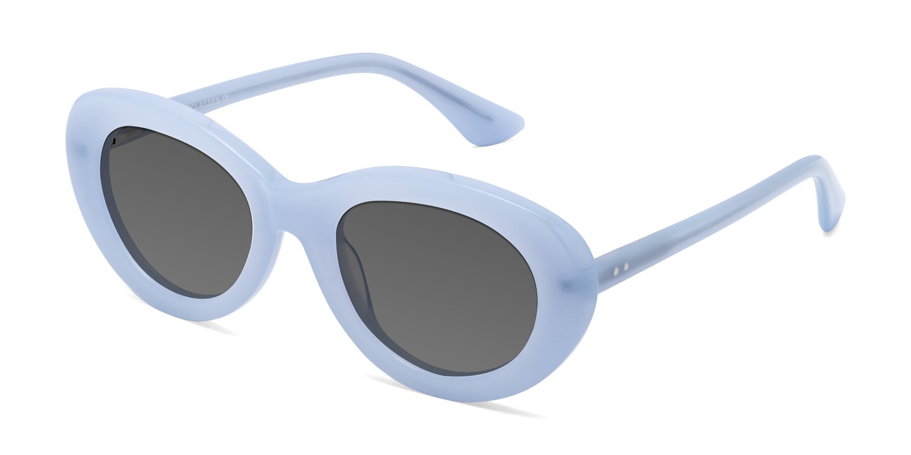 Angle of Taffeta in Blue with Medium Gray Tinted Lenses
