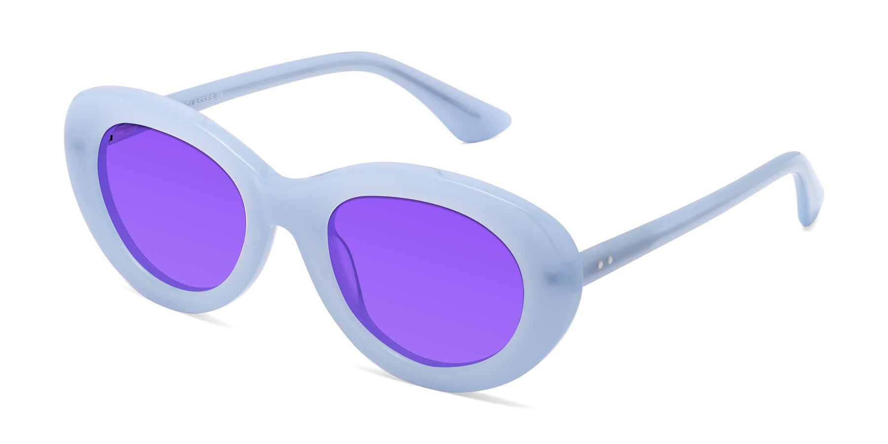 Angle of Taffeta in Blue with Purple Tinted Lenses