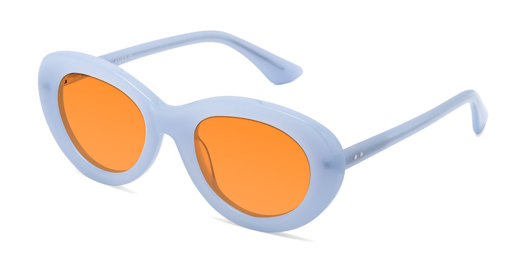 Angle of Taffeta in Blue with Orange Tinted Lenses