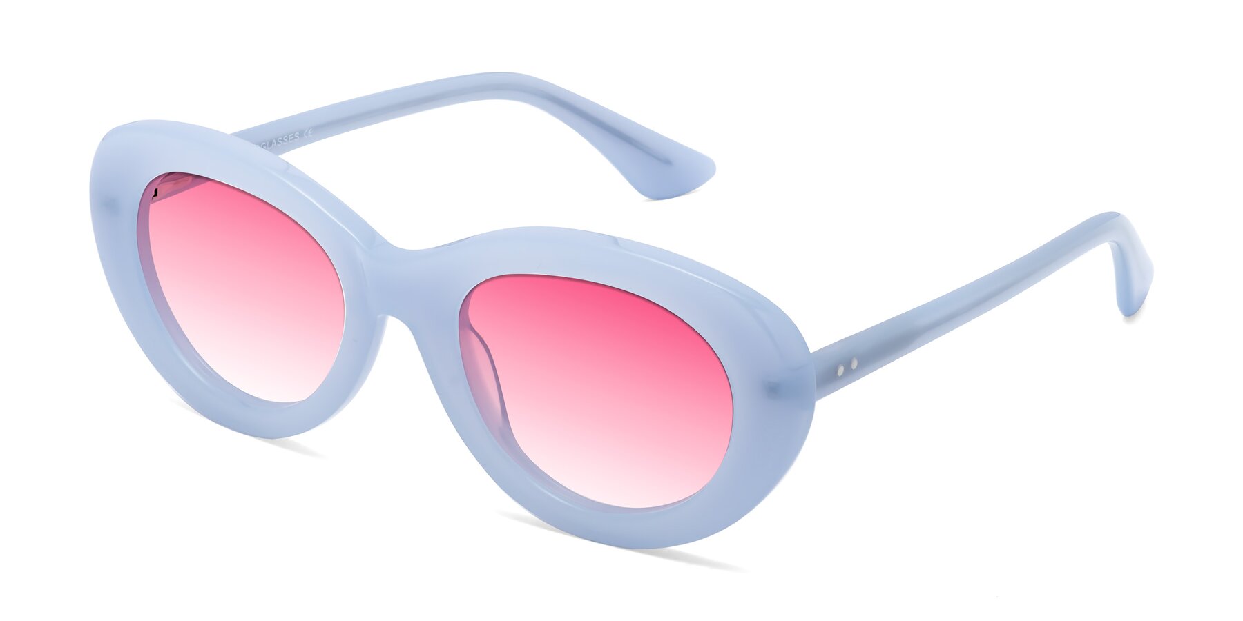 Angle of Taffeta in Blue with Pink Gradient Lenses