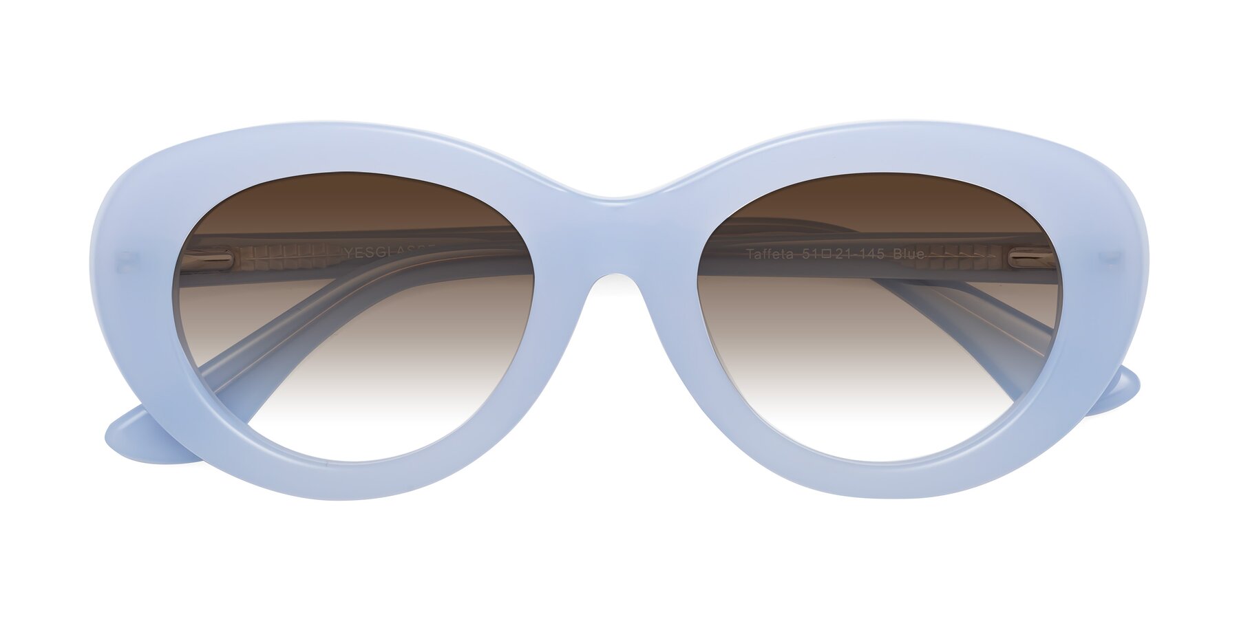 Folded Front of Taffeta in Blue with Brown Gradient Lenses