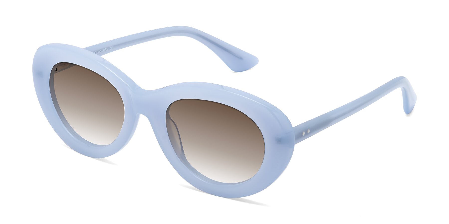 Angle of Taffeta in Blue with Brown Gradient Lenses