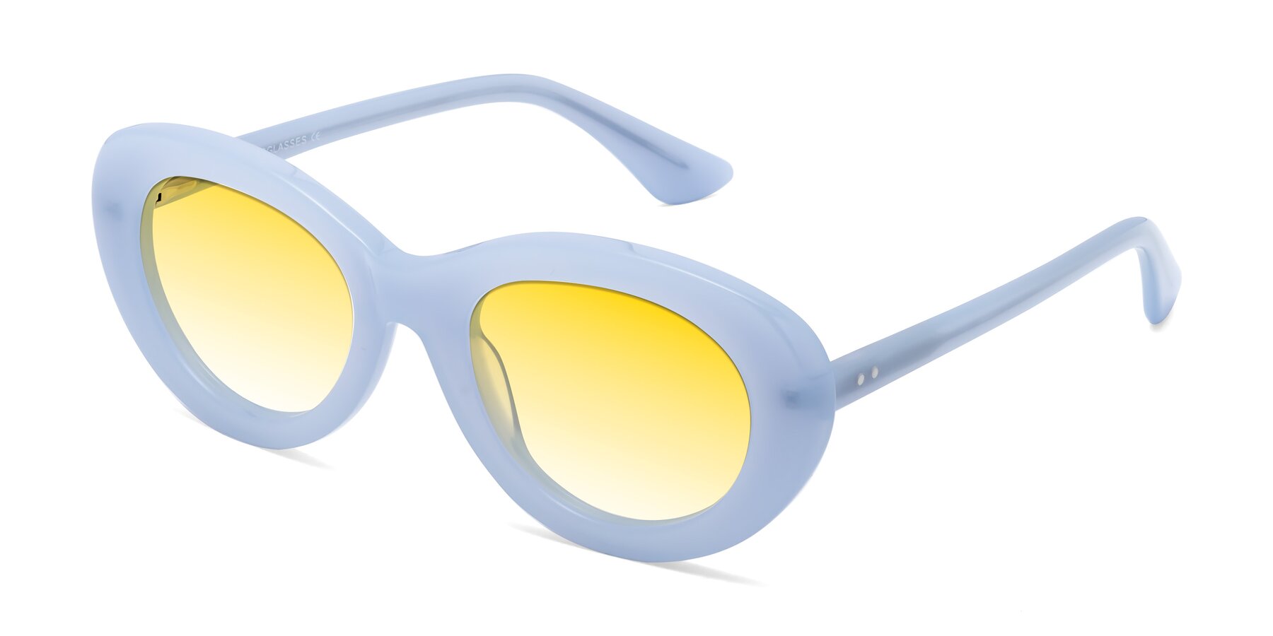 Angle of Taffeta in Blue with Yellow Gradient Lenses