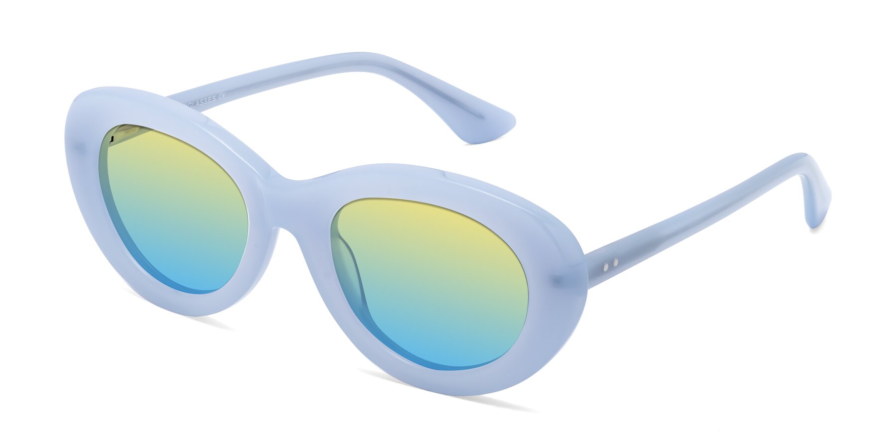 Angle of Taffeta in Blue with Yellow / Blue Gradient Lenses