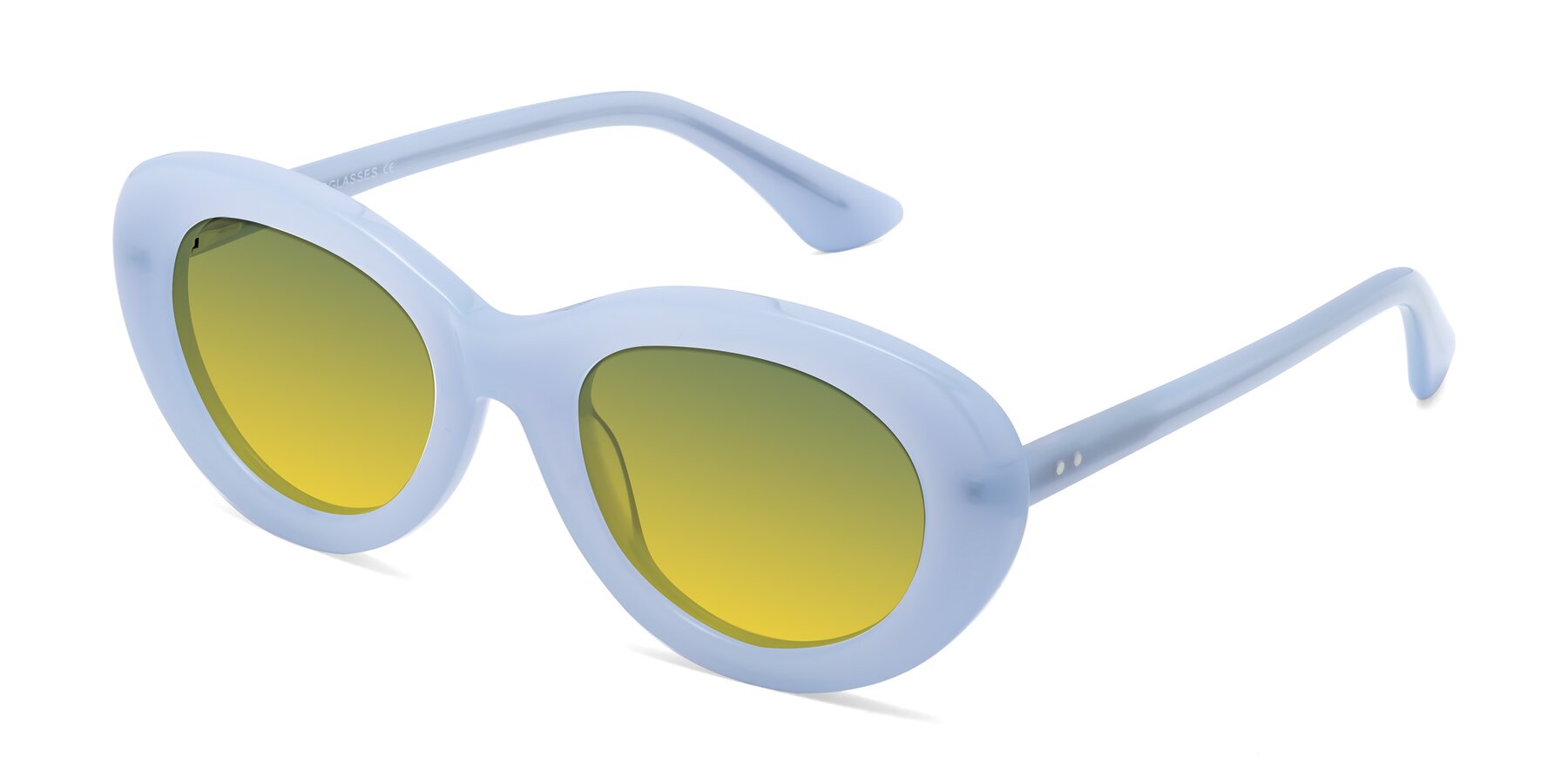 Angle of Taffeta in Blue with Green / Yellow Gradient Lenses