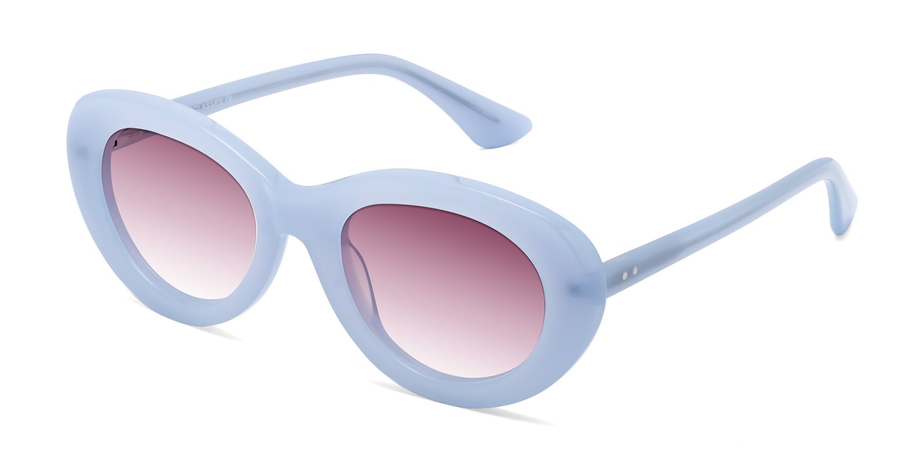 Angle of Taffeta in Blue with Wine Gradient Lenses