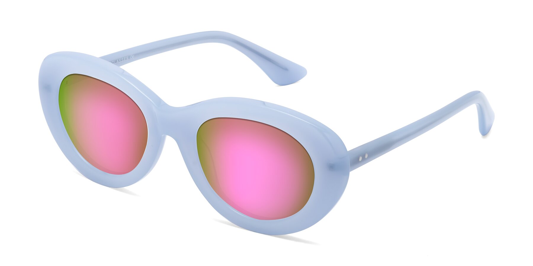 Angle of Taffeta in Blue with Pink Mirrored Lenses