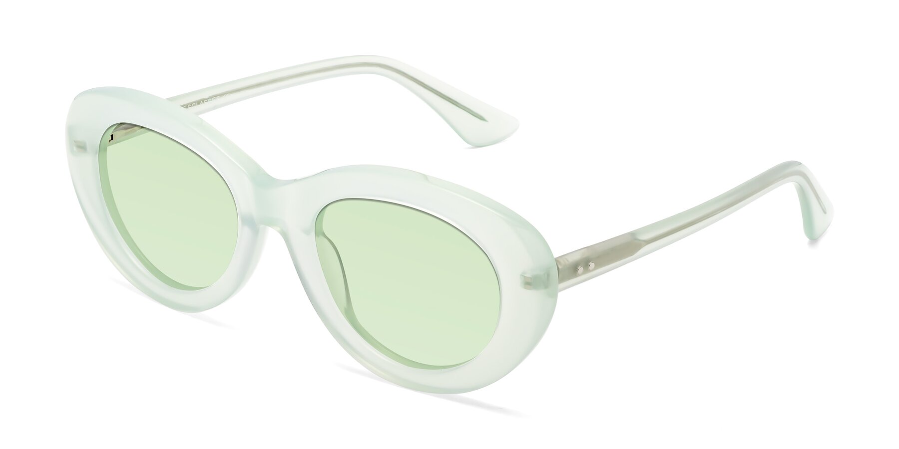 Angle of Taffeta in Light Green with Light Green Tinted Lenses
