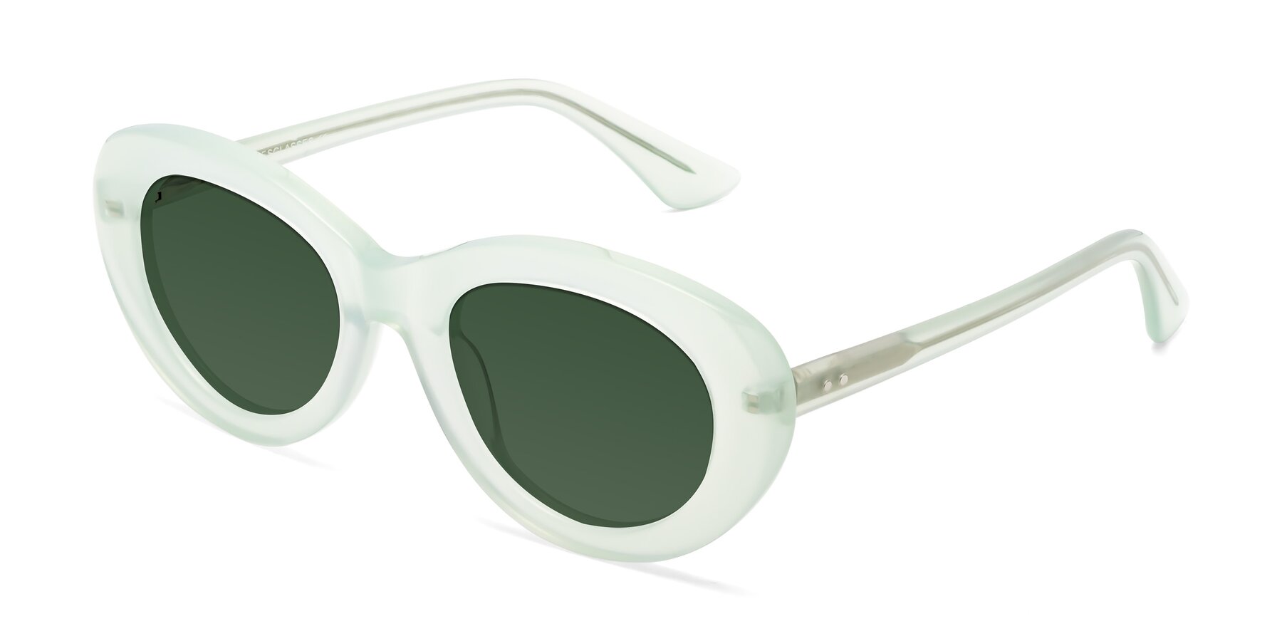 Angle of Taffeta in Light Green with Green Tinted Lenses