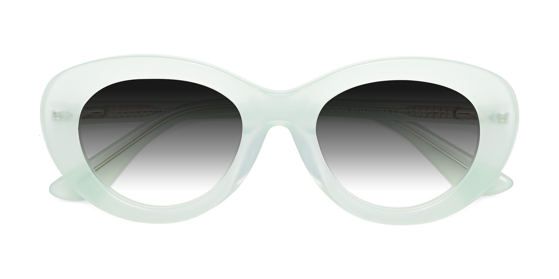 Folded Front of Taffeta in Light Green with Gray Gradient Lenses