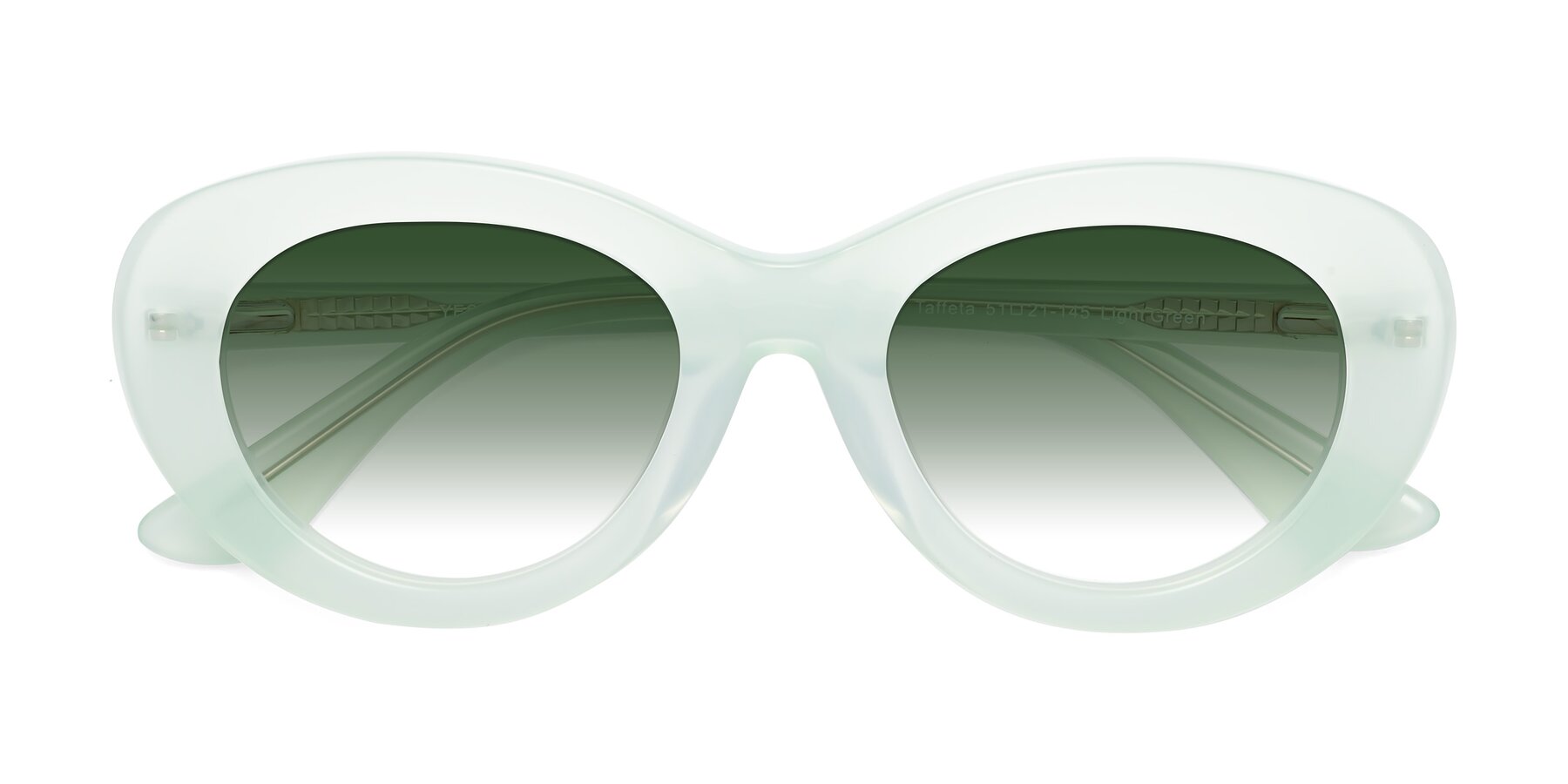 Folded Front of Taffeta in Light Green with Green Gradient Lenses