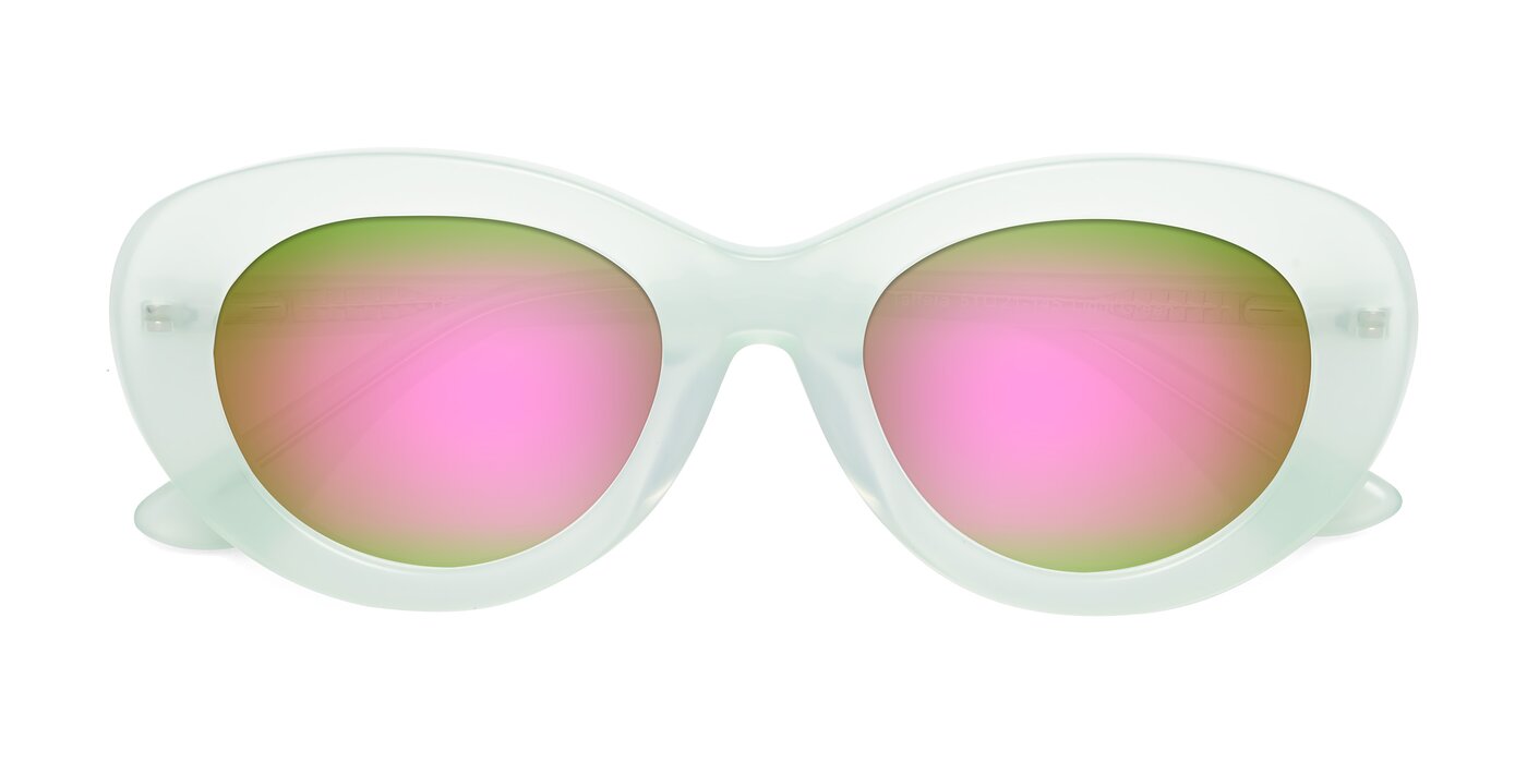 Taffeta - Light Green Flash Mirrored Sunglasses