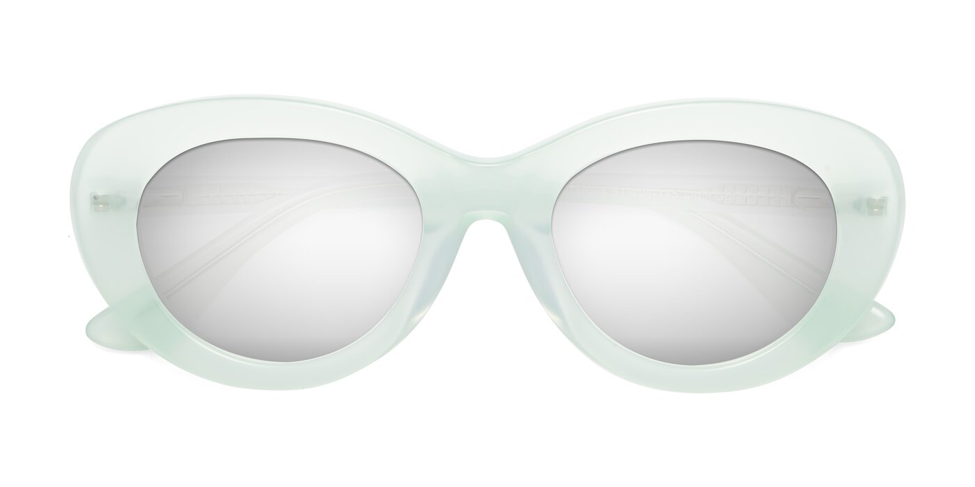 Taffeta - Light Green Flash Mirrored Sunglasses