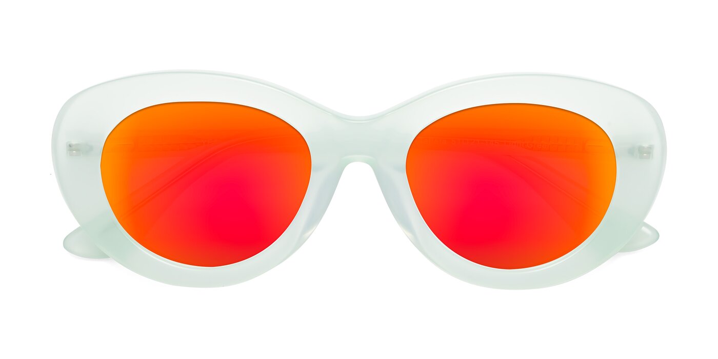 Taffeta - Light Green Flash Mirrored Sunglasses
