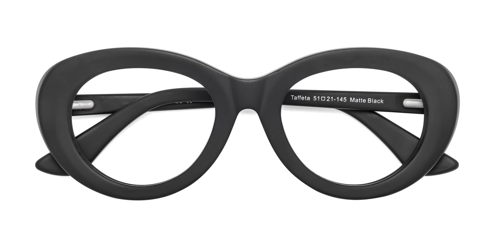 Matte Black Thick Acetate Oval Eyeglasses Taffeta